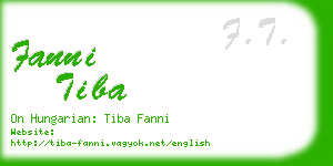 fanni tiba business card